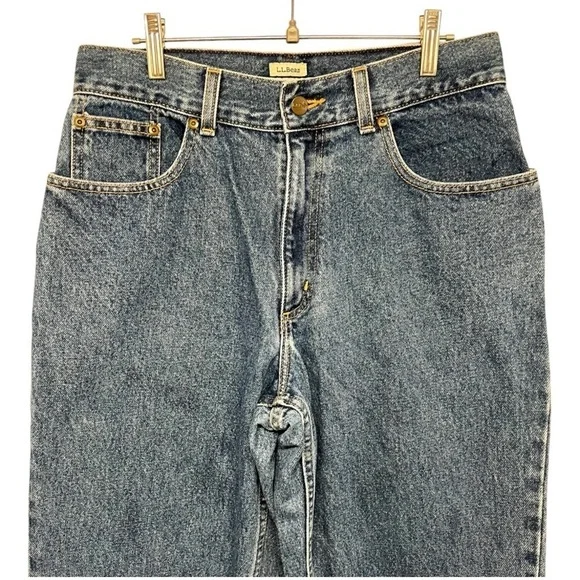 L.L. Bean Signature Original Fit Hi Rise Straight Leg 100% Cotton Jeans Women 10 - Picture 6 of 16